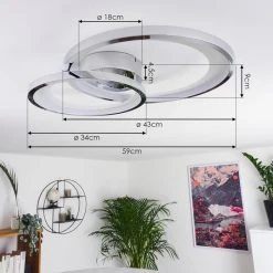 Hofstein Baiyin Deckenleuchte LED Chrom, 1-flammig -LED Leuchten Verkäufe 2022 baiyin deckenleuchte h3416303 3