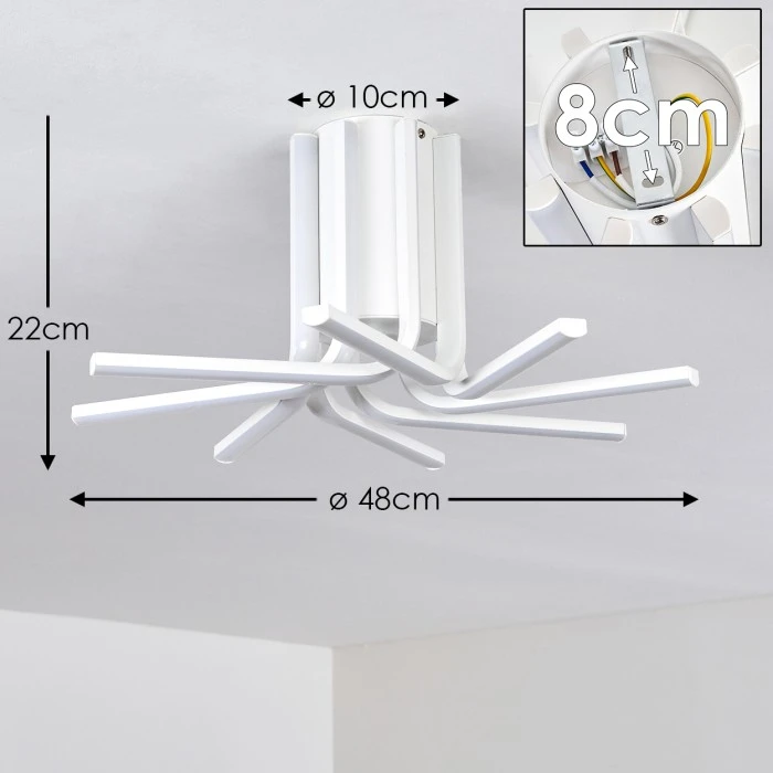 Hofstein Bangor Deckenleuchte LED Weiß, 1-flammig 2 Hofstein Bangor Deckenleuchte LED Weiß, 1-flammig – Bild 2