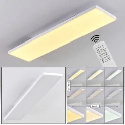 Hofstein Bankura Deckenpanel LED Weiß, 1-flammig, Fernbedienung
