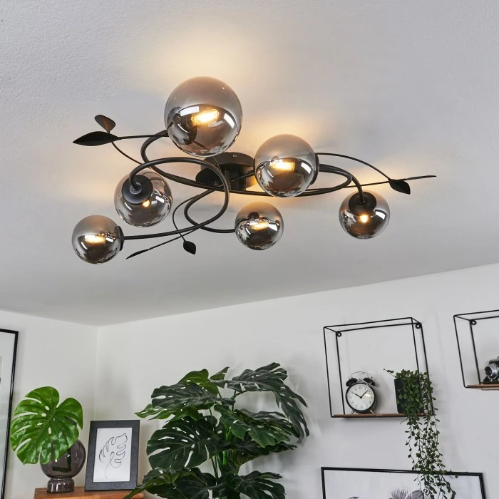 Hofstein Barasat Deckenleuchte LED Schwarz, 6-flammig 1 Hofstein Barasat Deckenleuchte LED Schwarz, 6-flammig