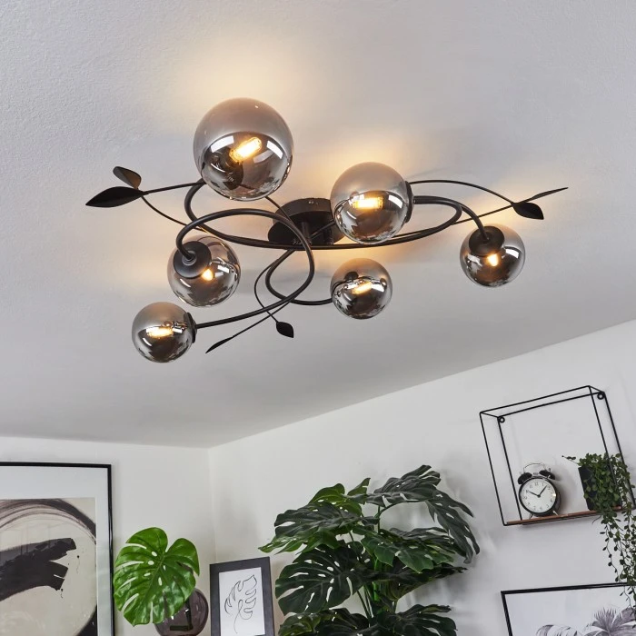 Hofstein Barasat Deckenleuchte LED Schwarz, 6-flammig 11 Hofstein Barasat Deckenleuchte LED Schwarz, 6-flammig – Bild 11