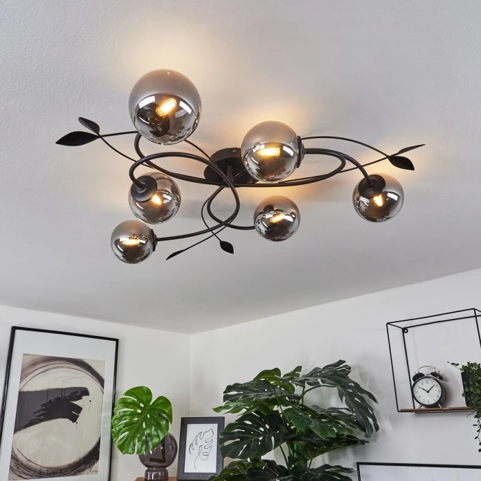 Hofstein Barasat Deckenleuchte LED Schwarz, 6-flammig 9 Hofstein Barasat Deckenleuchte LED Schwarz, 6-flammig – Bild 9