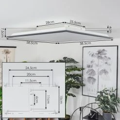 Hofstein Barasat Deckenpanel LED Schwarz, Weiß, 2-flammig -LED Leuchten Verkäufe 2022 barasat deckenpanel h3561096 3