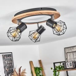 Hofstein Bardhaman Deckenleuchte LED Chrom, Schwarz, Weiß, Holzoptik, 1-flammig -LED Leuchten Verkäufe 2022 bardhaman deckenleuchte h3597057 10