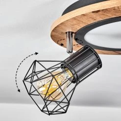 Hofstein Bardhaman Deckenleuchte LED Chrom, Schwarz, Weiß, Holzoptik, 1-flammig -LED Leuchten Verkäufe 2022 bardhaman deckenleuchte h3597057 2