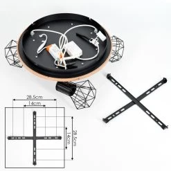 Hofstein Bardhaman Deckenleuchte LED Chrom, Schwarz, Weiß, Holzoptik, 1-flammig -LED Leuchten Verkäufe 2022 bardhaman deckenleuchte h3597057 4