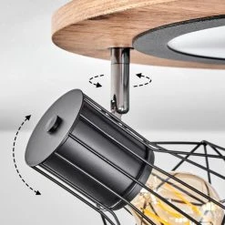 Hofstein Bardhaman Deckenleuchte LED Chrom, Schwarz, Weiß, Holzoptik, 1-flammig -LED Leuchten Verkäufe 2022 bardhaman deckenleuchte h3597057 5