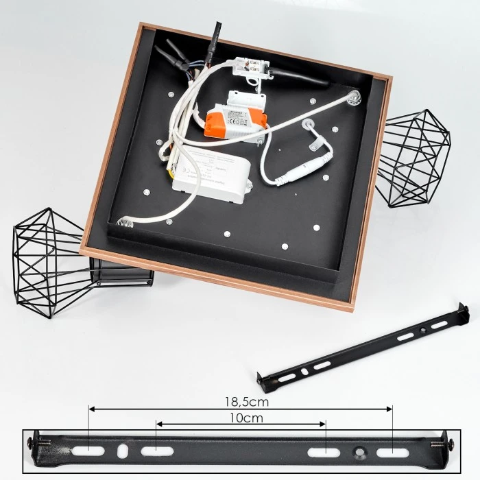 Hofstein Bardhaman Deckenleuchte LED Chrom, Schwarz, Weiß, Holzoptik, 3-flammig 5 Hofstein Bardhaman Deckenleuchte LED Chrom, Schwarz, Weiß, Holzoptik, 3-flammig – Bild 5