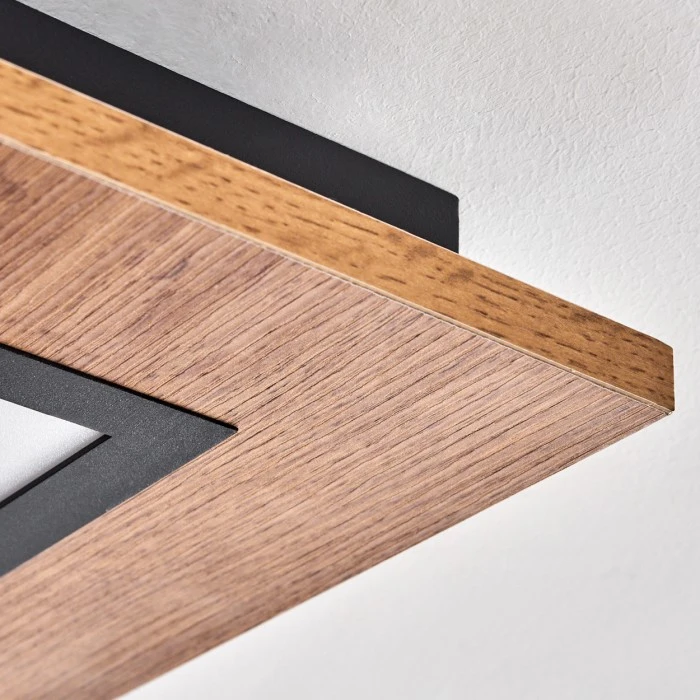 Hofstein Bardhaman Deckenleuchte LED Chrom, Schwarz, Weiß, Holzoptik, 3-flammig 6 Hofstein Bardhaman Deckenleuchte LED Chrom, Schwarz, Weiß, Holzoptik, 3-flammig – Bild 6