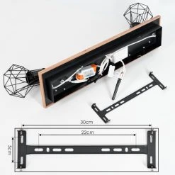 Hofstein Bardhaman Deckenleuchte LED Chrom, Schwarz, Weiß, Holzoptik, 3-flammig -LED Leuchten Verkäufe 2022 bardhaman deckenleuchte h3598078 4