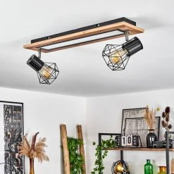 Hofstein Bardhaman Deckenleuchte LED Chrom, Schwarz, Weiß, Holzoptik, 3-flammig -LED Leuchten Verkäufe 2022 bardhaman deckenleuchte h3598078 9