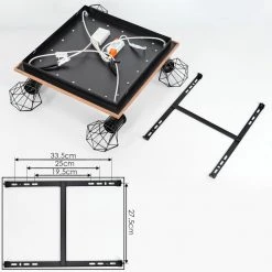 Hofstein Bardhaman Deckenleuchte LED Chrom, Schwarz, Braun, Holzoptik, 5-flammig -LED Leuchten Verkäufe 2022 bardhaman deckenleuchte h3608708 4