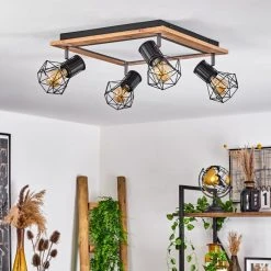 Hofstein Bardhaman Deckenleuchte LED Chrom, Schwarz, Braun, Holzoptik, 5-flammig -LED Leuchten Verkäufe 2022 bardhaman deckenleuchte h3608708 9