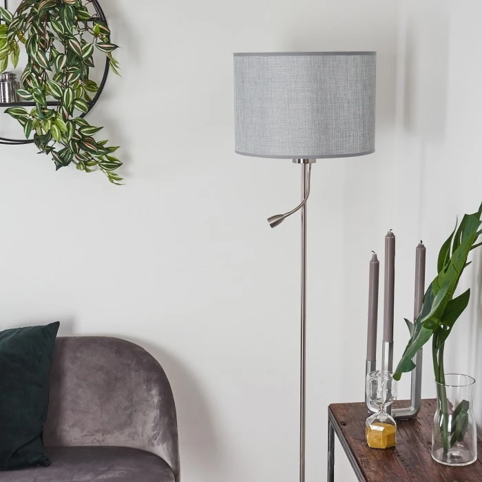 Hofstein Barruelo Stehleuchte LED Nickel-Matt, 2-flammig 12 Hofstein Barruelo Stehleuchte LED Nickel-Matt, 2-flammig – Bild 12