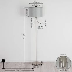 Hofstein Barruelo Stehleuchte LED Nickel-Matt, 2-flammig 15 Hofstein Barruelo Stehleuchte LED Nickel-Matt, 2-flammig -LED Leuchten Verkäufe 2022 barruelo stehleuchte h3384725 3