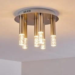 Hofstein Basvuly Deckenleuchte LED Nickel-Matt, 6-flammig -LED Leuchten Verkäufe 2022 basvuly deckenleuchte h3302439 do1 2