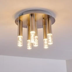 Hofstein Basvuly Deckenleuchte LED Nickel-Matt, 6-flammig -LED Leuchten Verkäufe 2022 basvuly deckenleuchte h3302439 do1 5