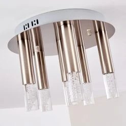 Hofstein Basvuly Deckenleuchte LED Nickel-Matt, 6-flammig -LED Leuchten Verkäufe 2022 basvuly deckenleuchte h3302439 do1 6