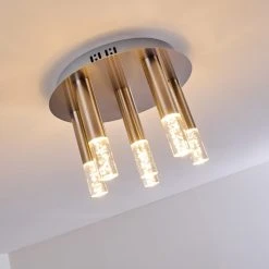 Hofstein Basvuly Deckenleuchte LED Nickel-Matt, 6-flammig -LED Leuchten Verkäufe 2022 basvuly deckenleuchte h3302439 do1 8