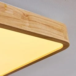 Hofstein Batamoto Deckenpanel LED Wei&szlig;, Holz hell, 2-flammig, Fernbedienung -LED Leuchten Verkäufe 2022 batamoto deckenpanel h3394281 13