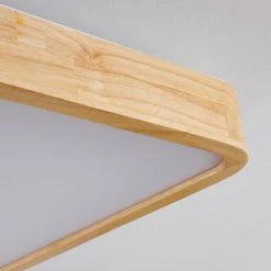 Hofstein Batamoto Deckenpanel LED Wei&szlig;, Holz hell, 2-flammig, Fernbedienung -LED Leuchten Verkäufe 2022 batamoto deckenpanel h3394281 2