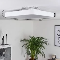 Hofstein Batamoto Deckenpanel LED Wei&szlig;, 2-flammig, Fernbedienung, Farbwechsler -LED Leuchten Verkäufe 2022 batamoto deckenpanel h3418024 3