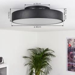 Hofstein Batamoto Deckenpanel LED Schwarz, Weiß, 2-flammig, Fernbedienung, Farbwechsler -LED Leuchten Verkäufe 2022 batamoto deckenpanel h3418031 3