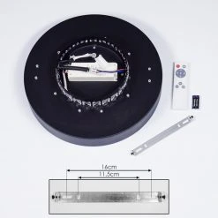 Hofstein Batamoto Deckenpanel LED Schwarz, Weiß, 2-flammig, Fernbedienung, Farbwechsler -LED Leuchten Verkäufe 2022 batamoto deckenpanel h3418031 4