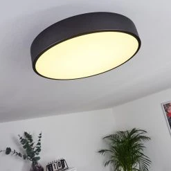 Hofstein Batamoto Deckenpanel LED Schwarz, Weiß, 2-flammig, Fernbedienung, Farbwechsler -LED Leuchten Verkäufe 2022 batamoto deckenpanel h3418031 8