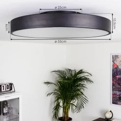 Hofstein Batamoto Deckenpanel LED Schwarz, Weiß, 2-flammig, Fernbedienung, Farbwechsler -LED Leuchten Verkäufe 2022 batamoto deckenpanel h3418086 3