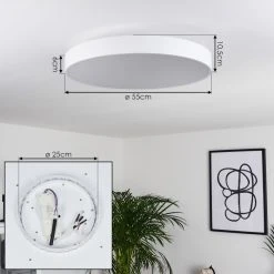 Hofstein Batamoto Deckenpanel LED Weiß, 2-flammig, Fernbedienung, Farbwechsler -LED Leuchten Verkäufe 2022 batamoto deckenpanel h3418109 3