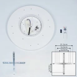 Hofstein Batamoto Deckenpanel LED Weiß, 2-flammig, Fernbedienung, Farbwechsler -LED Leuchten Verkäufe 2022 batamoto deckenpanel h3418109 4
