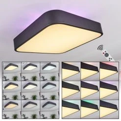 Hofstein Batamoto Deckenpanel LED Schwarz, Weiß, 2-flammig, Fernbedienung, Farbwechsler