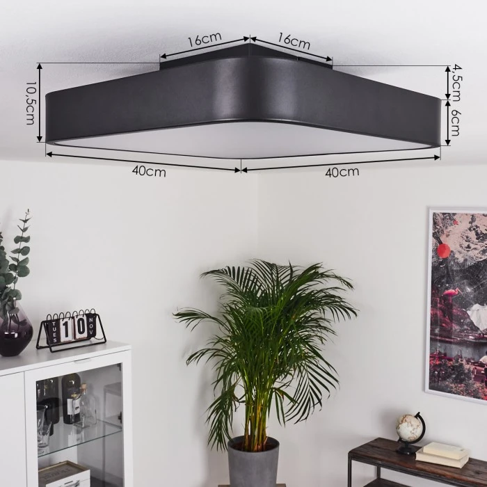 Hofstein Batamoto Deckenpanel LED Schwarz, Weiß, 2-flammig, Fernbedienung, Farbwechsler 4 Hofstein Batamoto Deckenpanel LED Schwarz, Weiß, 2-flammig, Fernbedienung, Farbwechsler – Bild 4