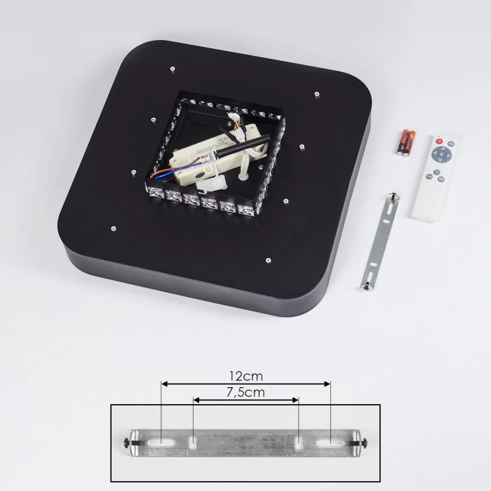 Hofstein Batamoto Deckenpanel LED Schwarz, Weiß, 2-flammig, Fernbedienung, Farbwechsler 5 Hofstein Batamoto Deckenpanel LED Schwarz, Weiß, 2-flammig, Fernbedienung, Farbwechsler – Bild 5