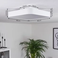 Hofstein Batamoto Deckenpanel LED Weiß, 2-flammig, Fernbedienung, Farbwechsler -LED Leuchten Verkäufe 2022 batamoto deckenpanel h3418475 3