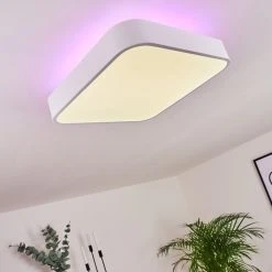 Hofstein Batamoto Deckenpanel LED Weiß, 2-flammig, Fernbedienung, Farbwechsler -LED Leuchten Verkäufe 2022 batamoto deckenpanel h3418475 8