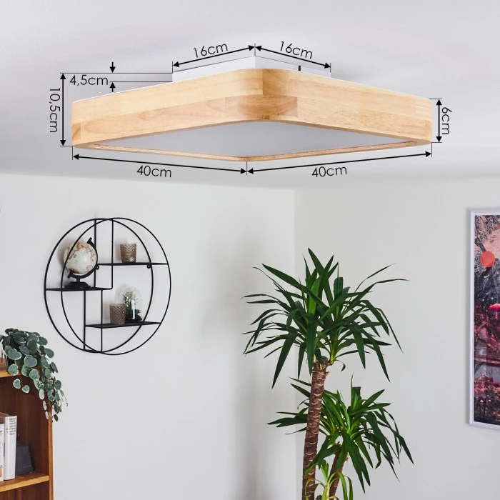 Hofstein Batamoto LED Panel Weiß, Holz hell, 2-flammig, Fernbedienung, Farbwechsler 4 Hofstein Batamoto LED Panel Weiß, Holz hell, 2-flammig, Fernbedienung, Farbwechsler – Bild 4