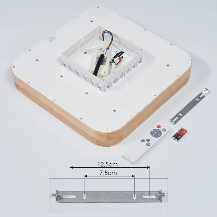 Hofstein Batamoto LED Panel Weiß, Holz hell, 2-flammig, Fernbedienung, Farbwechsler 5 Hofstein Batamoto LED Panel Weiß, Holz hell, 2-flammig, Fernbedienung, Farbwechsler – Bild 5