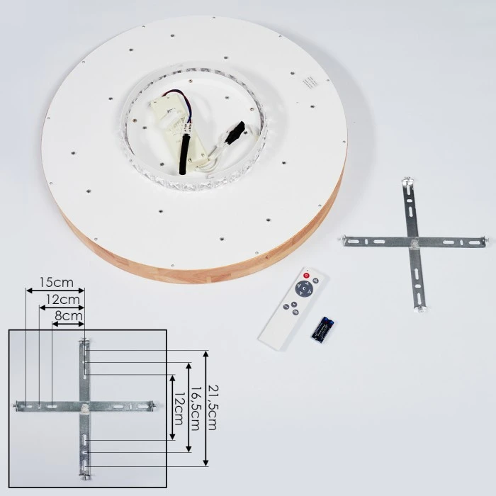 Hofstein Batamoto LED Panel Holz hell, 2-flammig, Fernbedienung 5 Hofstein Batamoto LED Panel Holz hell, 2-flammig, Fernbedienung – Bild 5