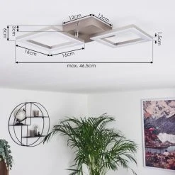Hofstein Batuna Deckenleuchte LED Nickel-Matt, 1-flammig -LED Leuchten Verkäufe 2022 batuna deckenleuchte h3393741 3