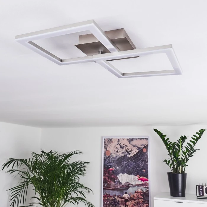 Hofstein Batuna Deckenleuchte LED Nickel-Matt, 1-flammig 2 Hofstein Batuna Deckenleuchte LED Nickel-Matt, 1-flammig – Bild 2