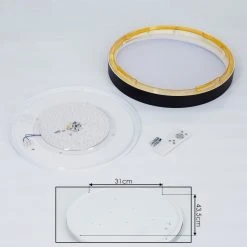 Hofstein Beade Deckenleuchte LED Schwarz, Gold, 1-flammig, Fernbedienung -LED Leuchten Verkäufe 2022 beade deckenleuchte h3384664 4