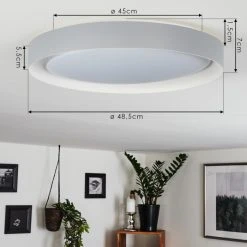 Hofstein Beade Deckenleuchte LED Grau, Weiß, 1-flammig, Fernbedienung, Farbwechsler 16 Hofstein Beade Deckenleuchte LED Grau, Weiß, 1-flammig, Fernbedienung, Farbwechsler -LED Leuchten Verkäufe 2022 beade deckenleuchte h3392379 3