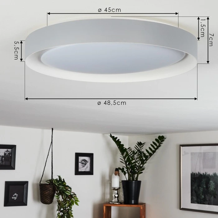 Hofstein Beade Deckenleuchte LED Grau, Weiß, 1-flammig, Fernbedienung, Farbwechsler 4 Hofstein Beade Deckenleuchte LED Grau, Weiß, 1-flammig, Fernbedienung, Farbwechsler – Bild 4