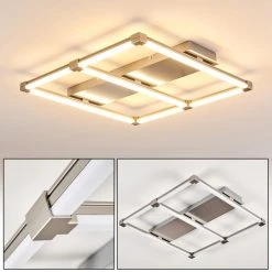 Hofstein Beken Deckenleuchte LED Stahl gebürstet, 1-flammig