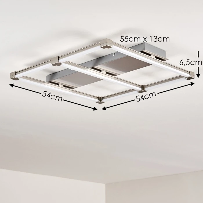 Hofstein Beken Deckenleuchte LED Stahl gebürstet, 1-flammig 2 Hofstein Beken Deckenleuchte LED Stahl gebürstet, 1-flammig – Bild 2