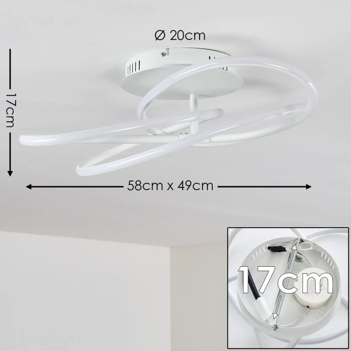 Hofstein Belgorod Deckenleuchte LED Weiß, 1-flammig 2 Hofstein Belgorod Deckenleuchte LED Weiß, 1-flammig – Bild 2