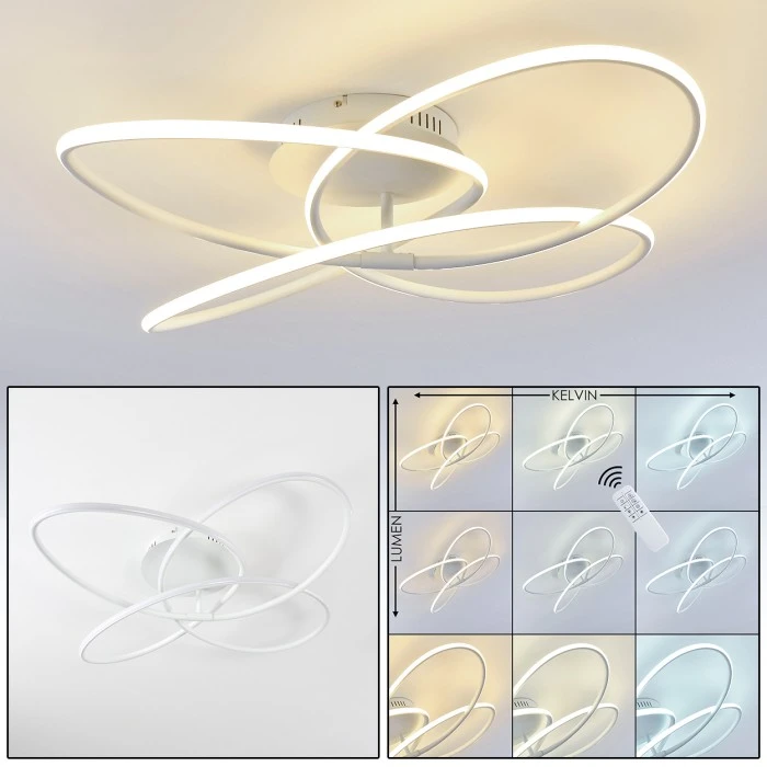 Hofstein Belgorod Deckenleuchte LED Weiß, 1-flammig, Fernbedienung 1 Hofstein Belgorod Deckenleuchte LED Weiß, 1-flammig, Fernbedienung