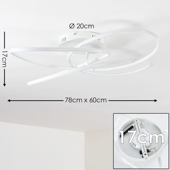 Hofstein Belgorod Deckenleuchte LED Weiß, 1-flammig, Fernbedienung 2 Hofstein Belgorod Deckenleuchte LED Weiß, 1-flammig, Fernbedienung – Bild 2